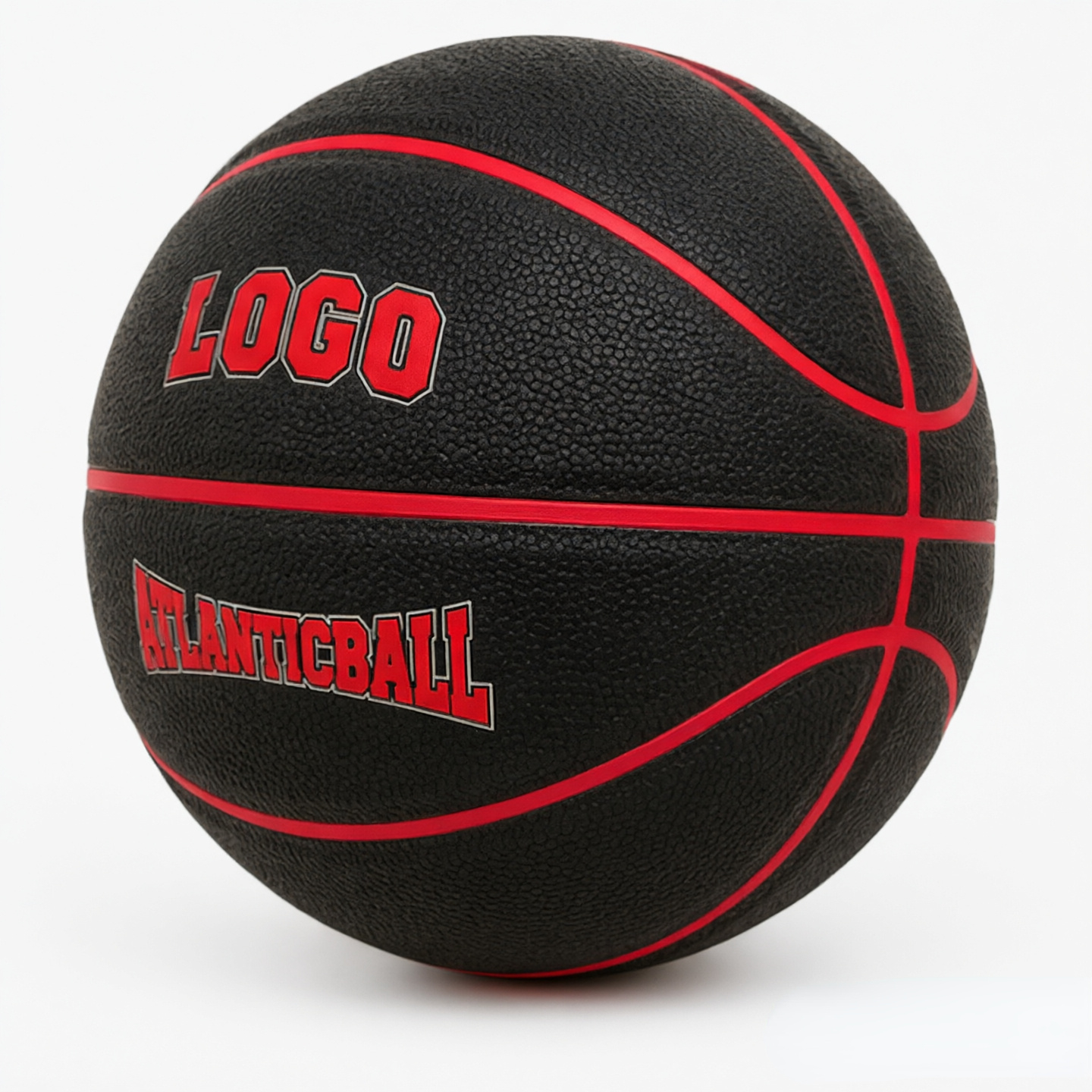 Custom Black Basketball with Red Channels – Built for Outdoor Pros & School Teams (Sizes 5/6/7) - Image 2