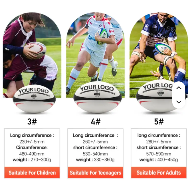 Custom Rugby Balls – PVC/Rubber Leather, Full Coverage Printing, Official Sizes | OEM Factory Direct - Image 4