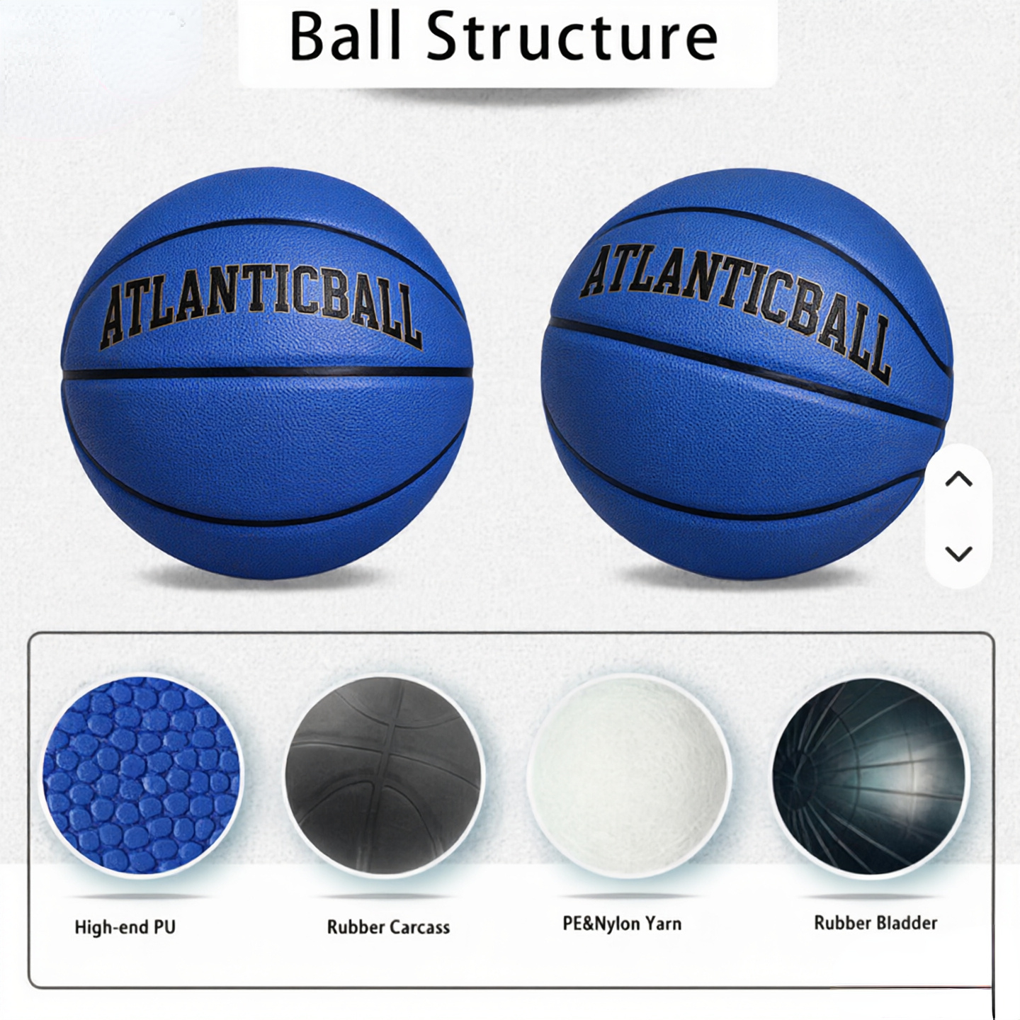 Custom Navy Blue PU Basketball | Indoor & Outdoor Competition Ball - Image 4