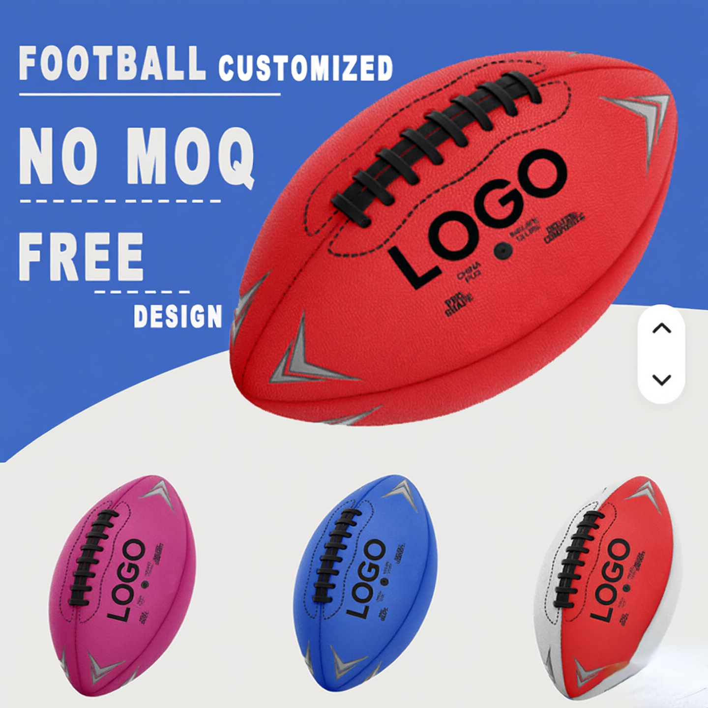 Custom White PU Leather American Football | All Sizes, Custom Logo - Image 4