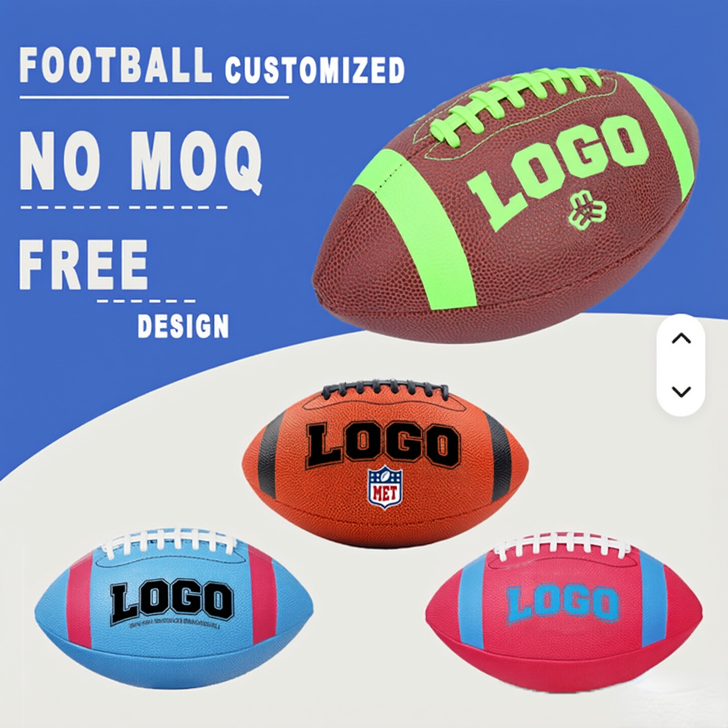 Custom White PU Leather American Football | All Sizes, Custom Logo - Image 3