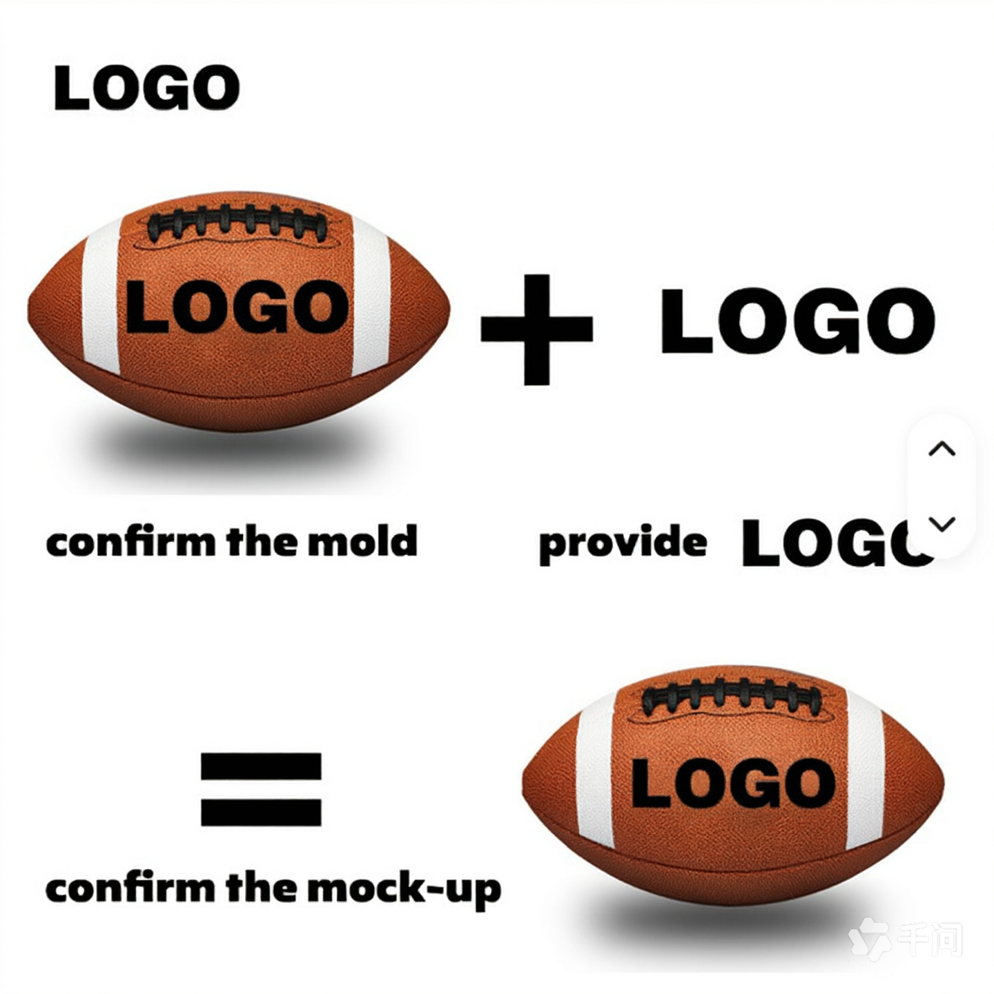 Custom Logo PU Leather American Football | Brown, Sizes 3, 6, 9 - Image 4