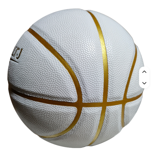 Custom White PU Leather Basketball1